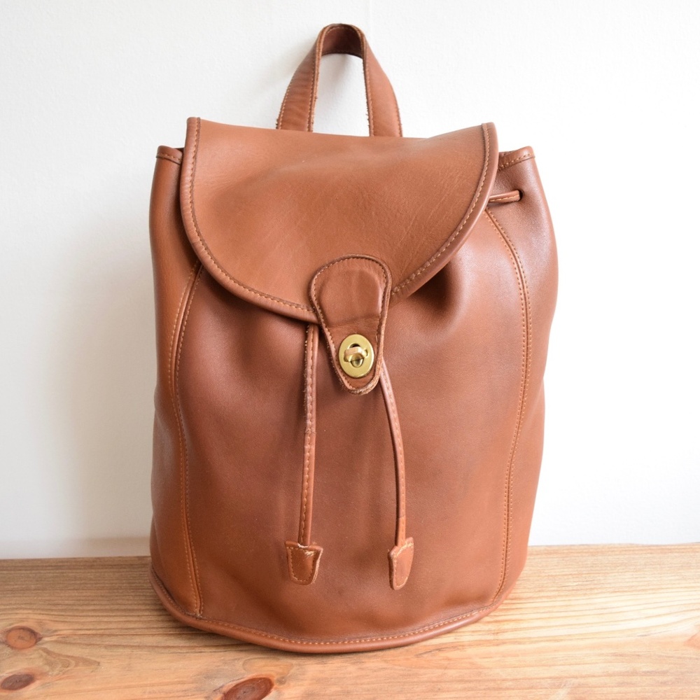 Vintage Coach Backpack Daypack Rucksack - Tan